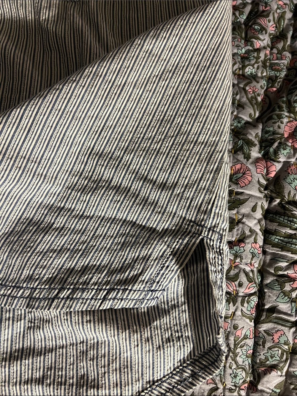 Pilcro Light Blue Mixed Print Striped Button-Down Shirt - Picture 14 of 16